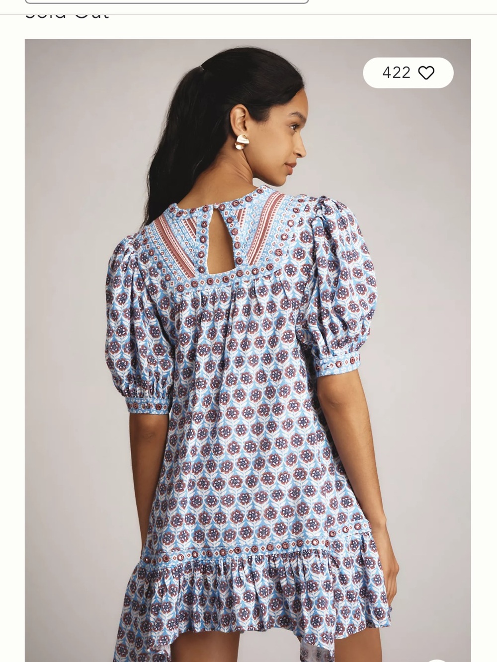 Maeve Boho Mini Dress Women’s Embroidered Anthropologie M - Picture 9 of 9